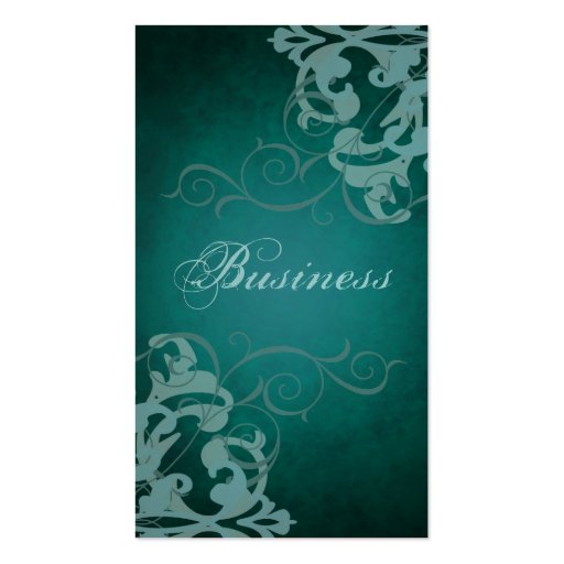Chic Teal Scroll Teal Business Card