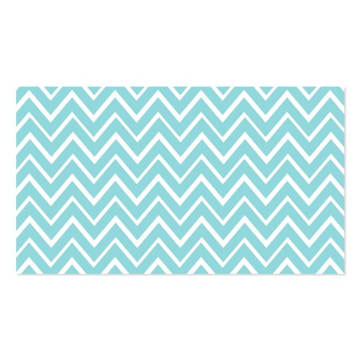 Chic trendy whimsical teal aqua chevron pattern business card templates (back side)
