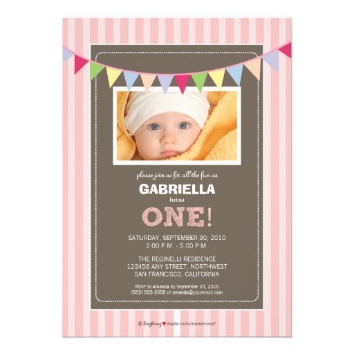Chic Turning 1 Birthday Party Invitation (pink)