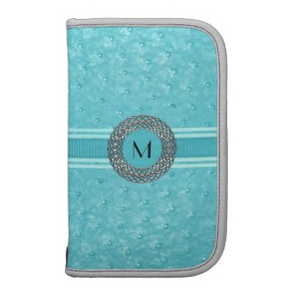 Chic Turquoise Ostrich Leather Look Monogram
