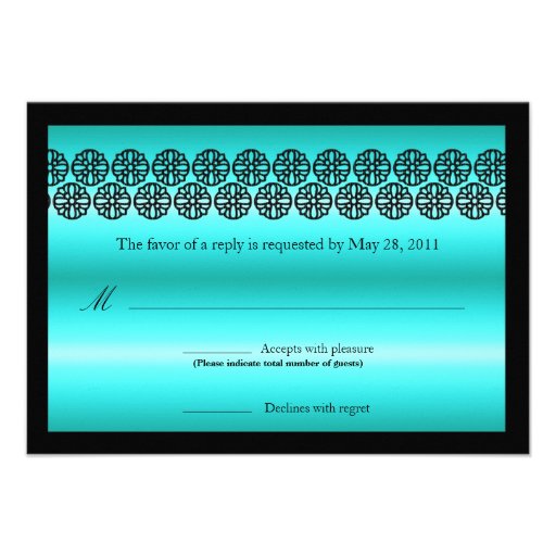 Chic Turquoise Wedding Response Card Announcement