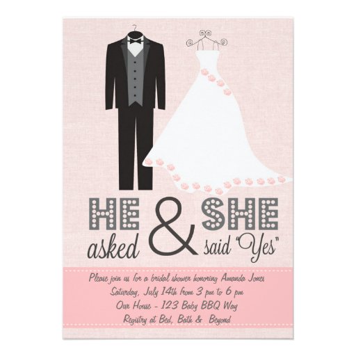 Chic Tux and Dress Bridal Shower Invitation