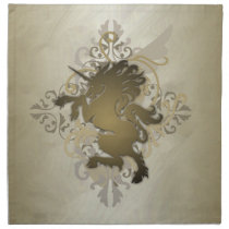 Chic Urban Fantasy Gold Unicorn Napkins