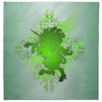 Chic Urban Fantasy Green Unicorn Napkins