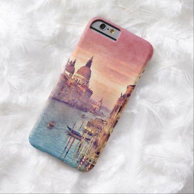Chic Vintage Italy Venice Canal Pastel Watercolor Barely There iPhone 6 Case