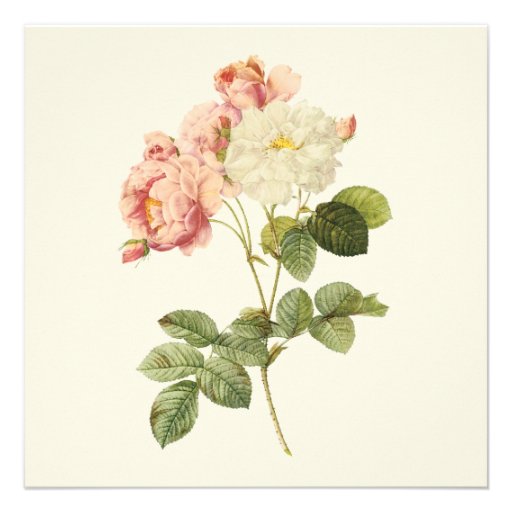 Chic Vintage Peonies Floral Wedding Invitation
