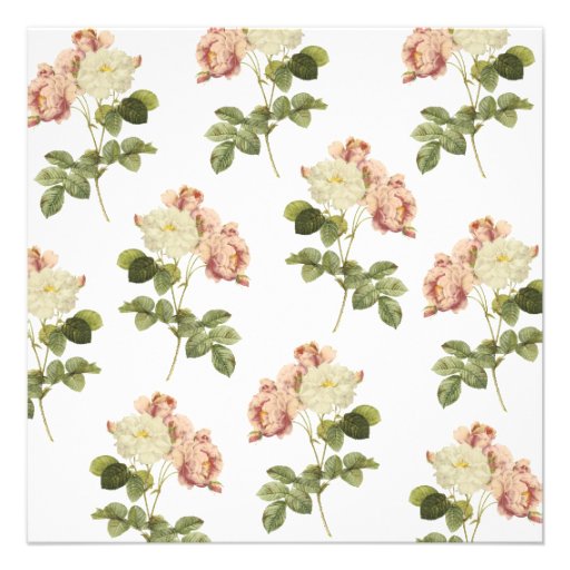 Chic Vintage Roses Wedding Invitation