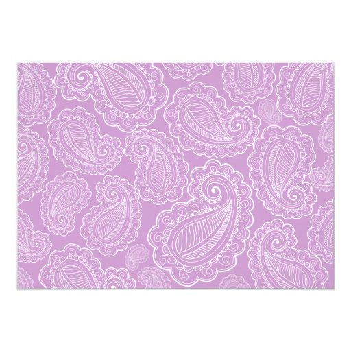 Chic Violet Paisley Will You Be My Bridesmaid Cards
