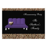 chic violet sofa, party Invitation invitations