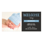Chic Welcome Baby Boy Birth Announcement photo cards