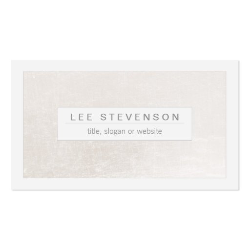 Chic White on Shimmery White Elegant Modern Business Card Templates (front side)