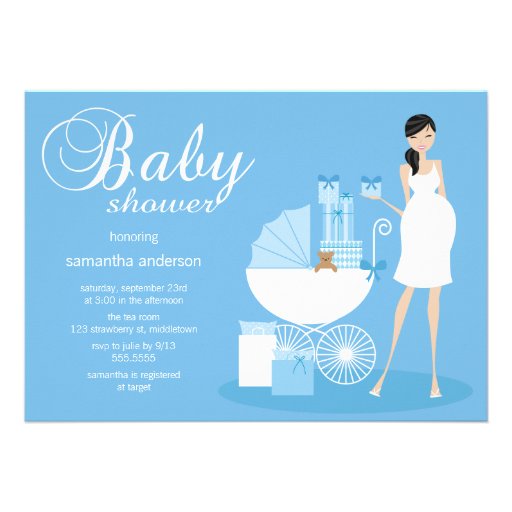 Chic Woman Baby Shower Invitation - Boy