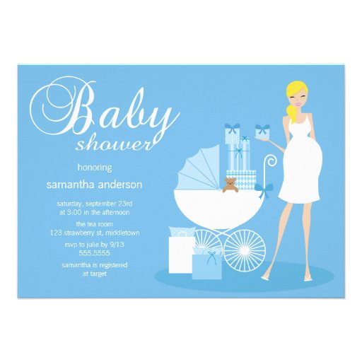 Chic Woman Baby Shower Invitation - Boy