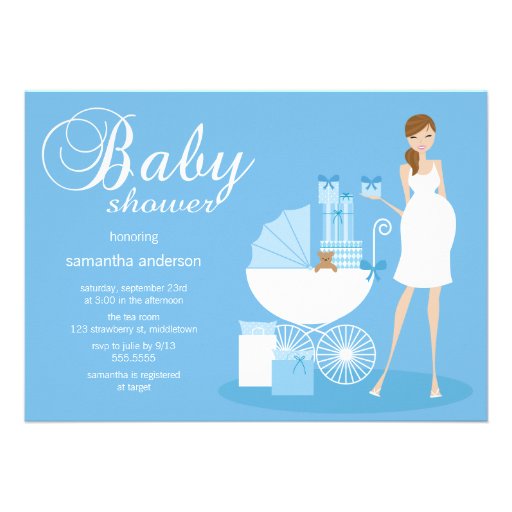 Chic Woman Baby Shower Invitation - Boy