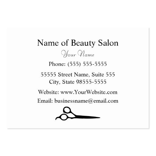 Chic Woman Pink and Black Zebra Hair Salon Business Cards (back side)