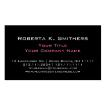 Chic Woman's Pink and Black Elegant Professional business cards
