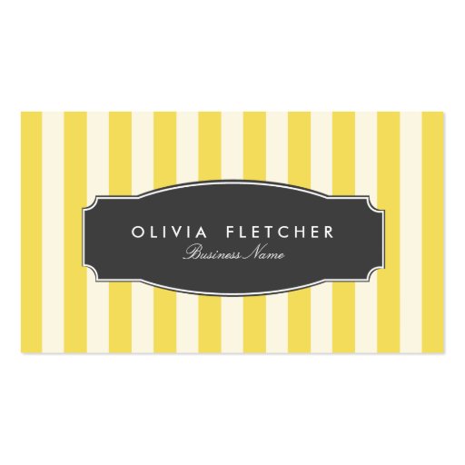 Chic Yellow Stripes Business Cards