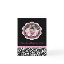Chic Zebra Birthday Thank You Cards