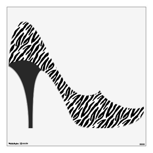 Chic Zebra Pattern Stiletto Heel Wall Graphics