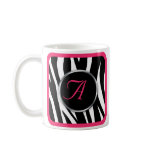 Chic Zebra Print Berry Pink Monogram mug