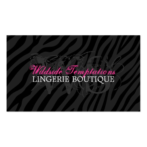 Chic Zebra Print Business Card Template (front side)