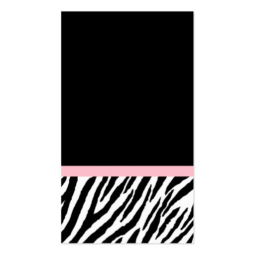 Chic Zebra Print Hang Tag Light True Pink Ribbon 2 Business Card (back side)