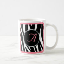Chic Zebra Print Pink Monogram mug