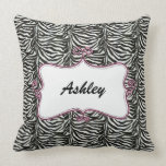 chic zebra stripes personalized throw pillow pillows