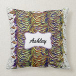 chic zebra stripes personalized throw pillow pillows