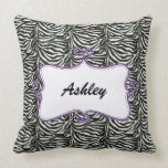chic zebra stripes personalized throw pillow pillows