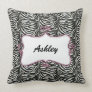chic zebra stripes personalized throw pillow