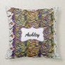 chic zebra stripes personalized throw pillow