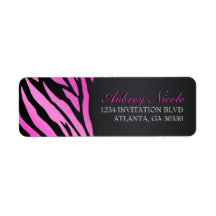 Chic Zebra Sweet Sixteen Address Labels