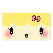 chica adorable del dibujo animado del artista de m plantilla de tarjeta personal