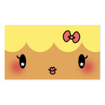 chica adorable del dibujo animado del artista de m tarjetas de visita