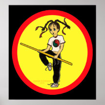Chica de Manga del karate de los artes marciales d Posters