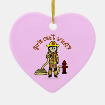 Chica del bombero ornamentos de navidad