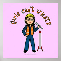 Chica ligero del científico de Rocket Posters