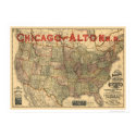 Chicago & Alton Railroad Map 1883 posters