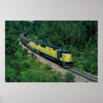 Chicago and Northwestern EMD No. 8028 with ore tra Posters