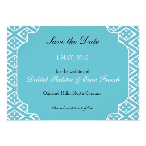 Chicago Blue - Save the date Cards Personalized Invite