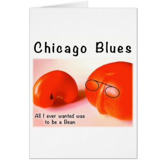 Chicago Blues Bean Art Veggiegiggle Note Card