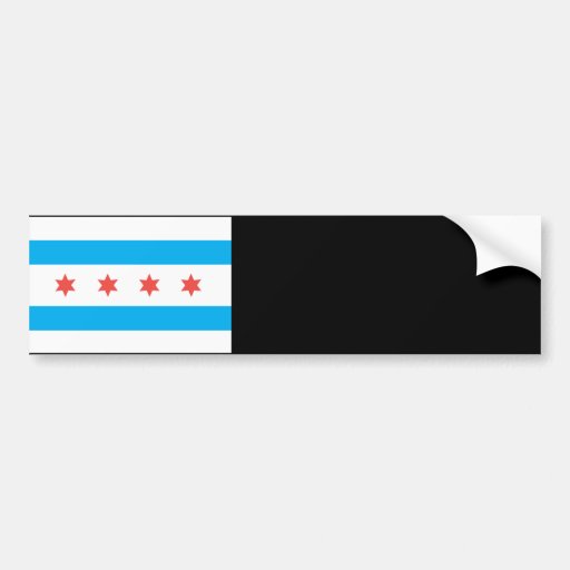 Chicago city flag bumper sticker Zazzle