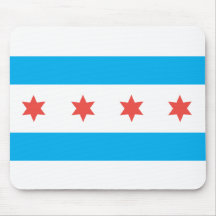 Chicago city flag mouse pad