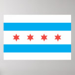 Chicago city flag poster