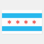 Chicago city flag rectangular stickers