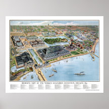Chicago Columbian Expo, IL Panoramic Map - 1893 Posters