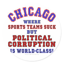 Chicago Corruption Round Stickers
