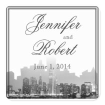 Chicago Destination Wedding Envelope Seal Square Stickers