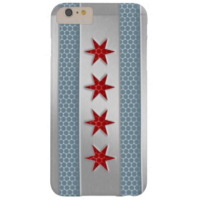 Chicago Flag Brushed Metal Look Barely There iPhone 6 Plus Case